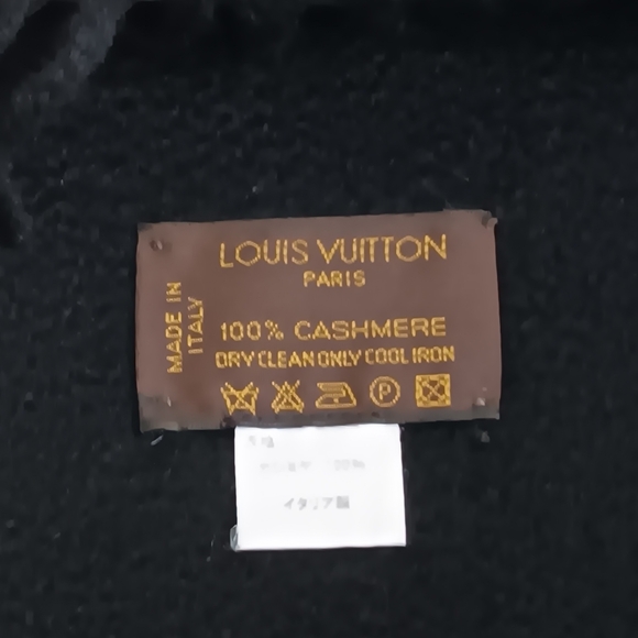 LOUIS VUITTON ✨️ EUC Cashmere Black Scarf - Picture 7 of 13